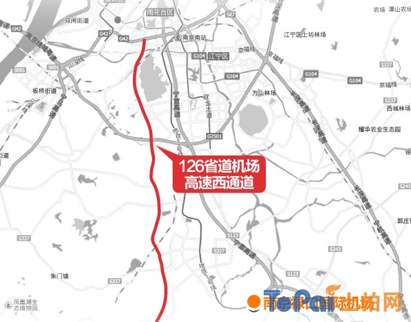 路线穿过南京绕城公路,沿宁丹路经过雨花台大定坊,沿江宁东善桥,横溪