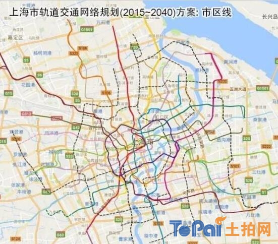 土拍网 城市规划  最新版上海2040年地铁线路图      为进一步